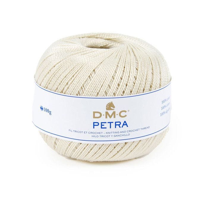 Pelote de laine - 100% coton - Ecru - DMC - Petra - Longues fibres