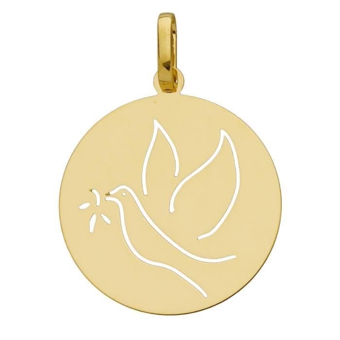 Pendentifs et Médailles - BRILLAXIS - Médaille colombe baptême républicain or jaune - Couleur de la matière:Jaune