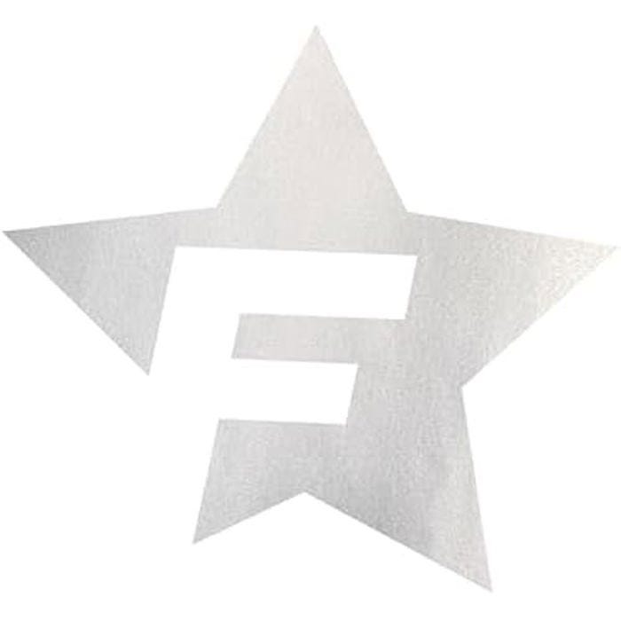 Autocollant - FOLIATEC - F-Star - Argent chromé mat - 39 x 41 cm - Résistant aux intempéries