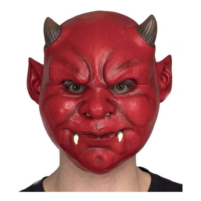 Masque de Demon Rouge avec des Canines - Disfrazzes - Halloween - Mixte - Intérieur