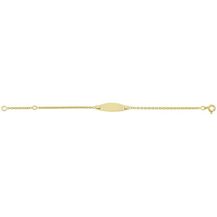 Bracelet identité bébé or jaune 9 carats - BRILLAXIS - Couleur: Jaune Taille: 14 cm