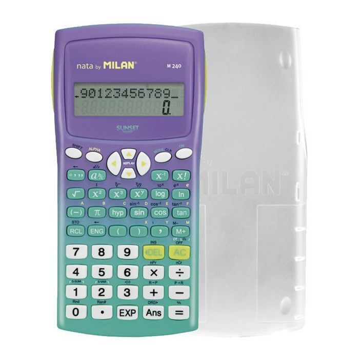 Calculatrice scientifique - Collège et lycée - 240 fonctions - Violet/Vert - Milan