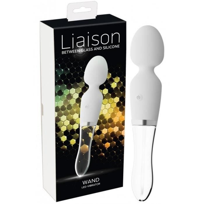 Vibromasseur Rechargeable 2 en 1 Liaison Wand LED - mixte / adulte Blanc