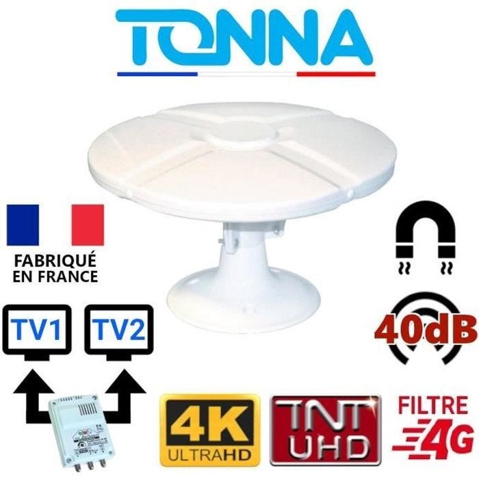 Antenne TV - TONNA - OMNI TONNA - 40dB - Omnidirectionnelle - Double sortie 2 TV