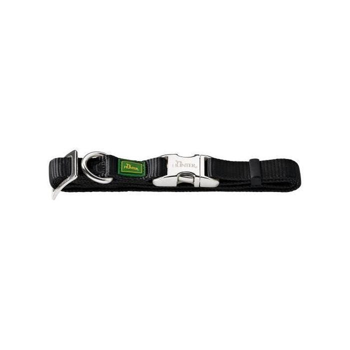 Collier pour chiens - HUNTER - Vario Basic Alu Strong - Noir - Taille M - Nylon résistant