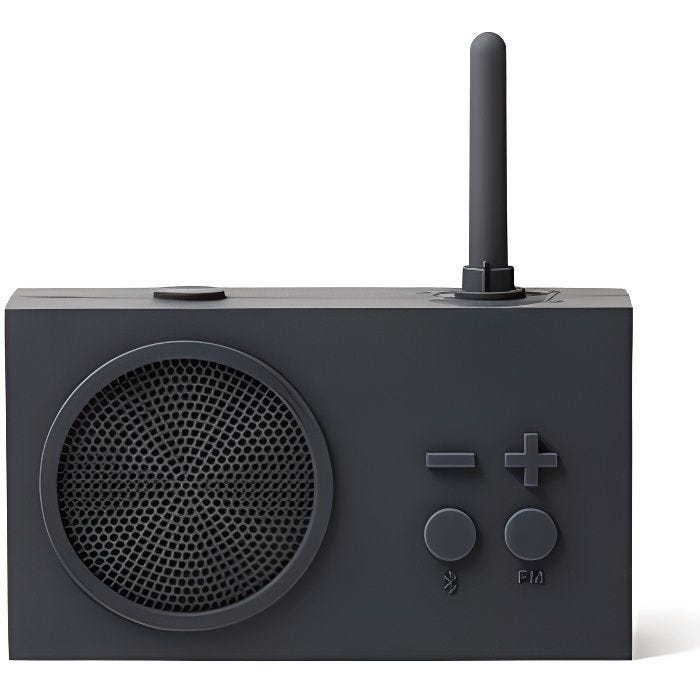 Radio FM & Enceinte Bluetooth - Lexon - Tykho 3 - Gris Foncée - Bluetooth 5.0 - Sans fil