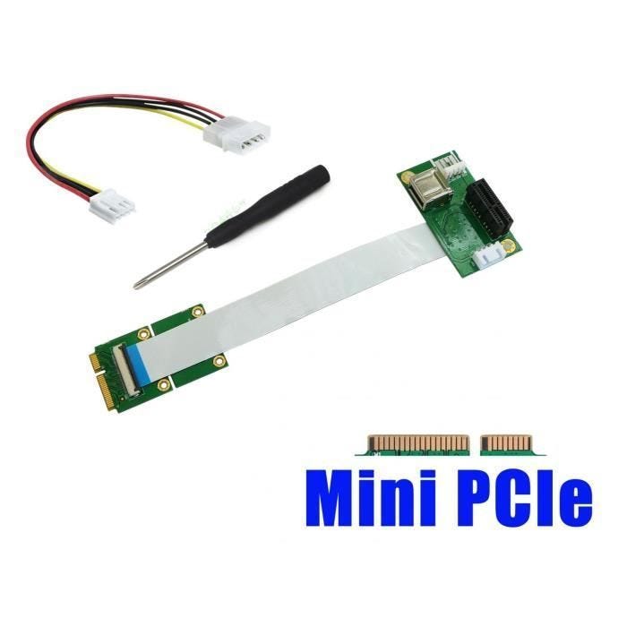 Riser Adaptateur PCIe vers miniPCIe avec nappe FPC fourni avec deux nappes de 15 et 25cm