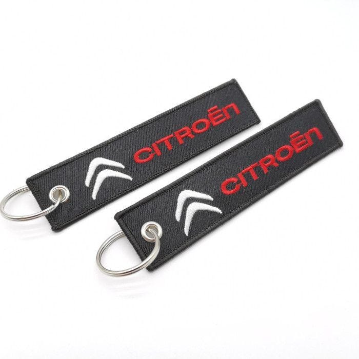 2pcs Porte-clés de remplacement - Citroen - Pendentif porte - clés brodé pour voiture Citroen