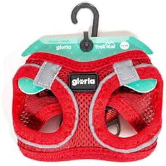 Harnais pour Chien - GLORIA - Trek Star - Rouge - Taille S - Dimensions 15,16 x 1,73 x 19,77 cm