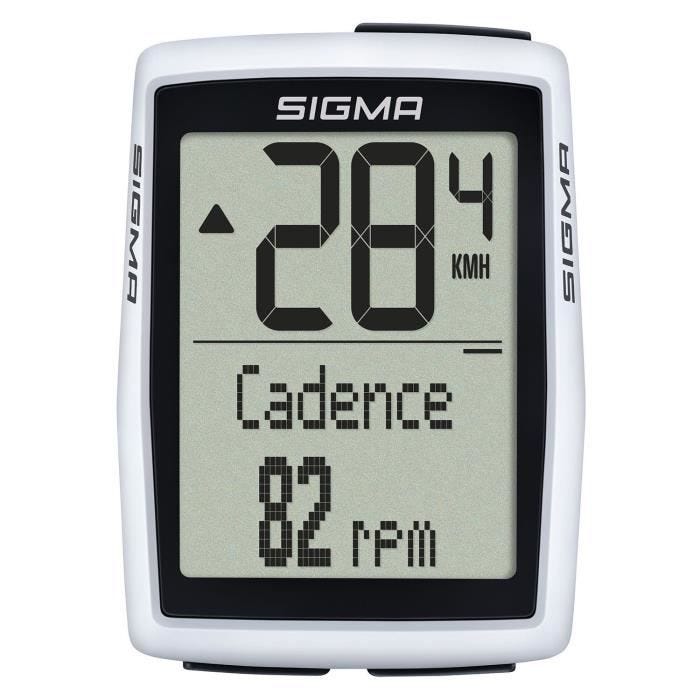 Compteur de vélo - Sigma - BC 12.0 WR - Blanc - Filaire - Utilisation pour 2 vélos