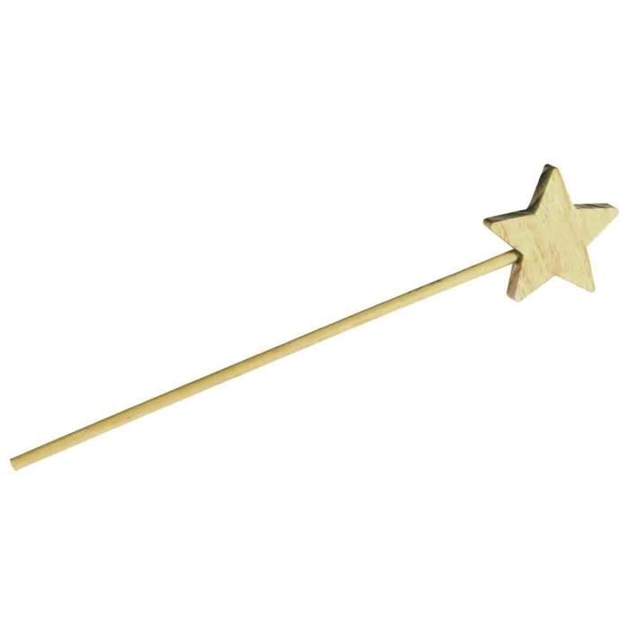 Baguette magique bois Etoile 30 cm - MegaCrea {couleur}