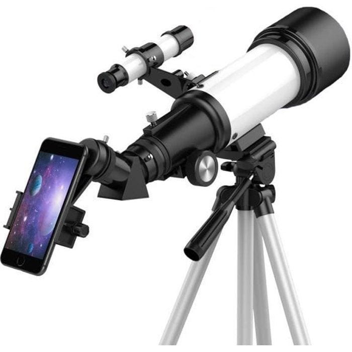 Télescope astronomique - YONIS - 400 x 70 - Trépied réglable - Support téléphone