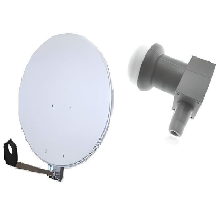 Parabole SATELLITE acier blanche 80cm + LNB Single Cahors 0.1dB idéal Astra Eutelsat