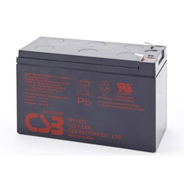 Batterie au plomb 12 V 8 Ah CSB Battery GP 1272 plomb (AGM) (l x h x p) 150 x 97 x 65 mm connecteur plat 6,35 mm sans entretien,