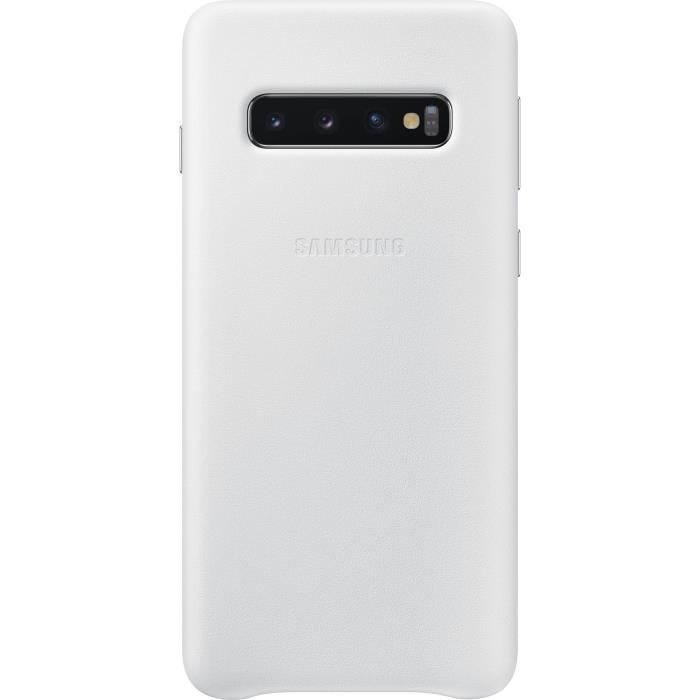 Samsung Coque en cuir S10 - Blanc