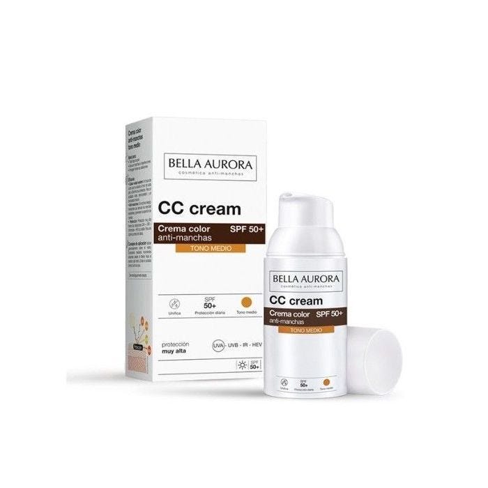 CC Crème Anti-Tâches - Bella Aurora - Ton Moyen - SPF50+ - 30ml - Pour Femme