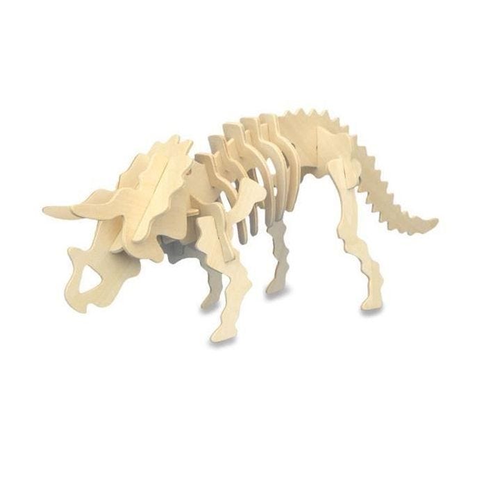 Kit de construction en bois - QUAY - Triceratops - 13cm - A monter soi-même - Pour enfants 5 ans+