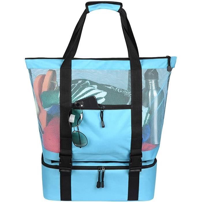 Sac de plage en maille 2 en 1 - Sac de plage surdimensionné et léger - Sac de plage en maille - Sac de rangement pour l'été -209