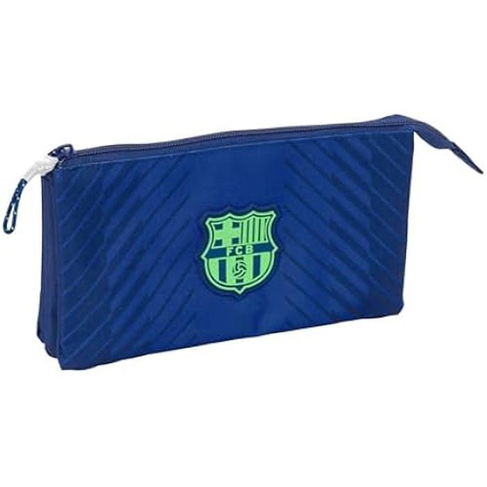Trousse Triple - SAFTA - F.C. Barcelona - Bleu Marine - Enfant - Confortable et Polyvalente