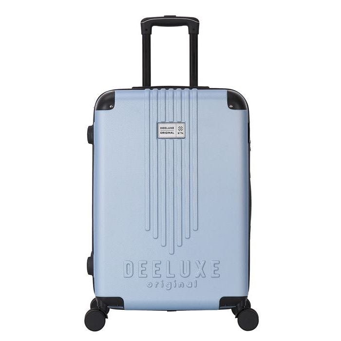 DEELUXE - Valise cabine 4 roues double ABS rigide 34x55x23cm CITYVIEW ICE BLUE