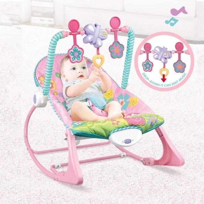 Balancelle Bébé Confort - Rose - Jouets Educatif - 3 vitesses - Musical