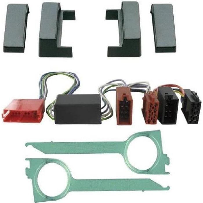Kit Adaptateur Autoradio 1DIN - ADNAUTO - A4 - Amplifié non-Bose - Fiches ISO - 2 Clés d'extraction