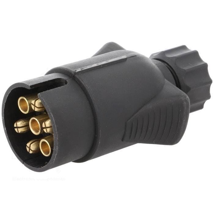Prise remorque male - 7PIN - 12VDC - pour fil 10mm - ADNAUTO
