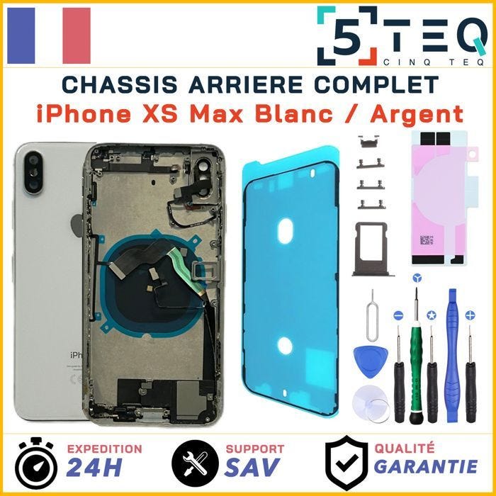 Chassis Prémonté Remplacement pour iPhone XS Max Blanc Complet +Joint, NFC +Kit