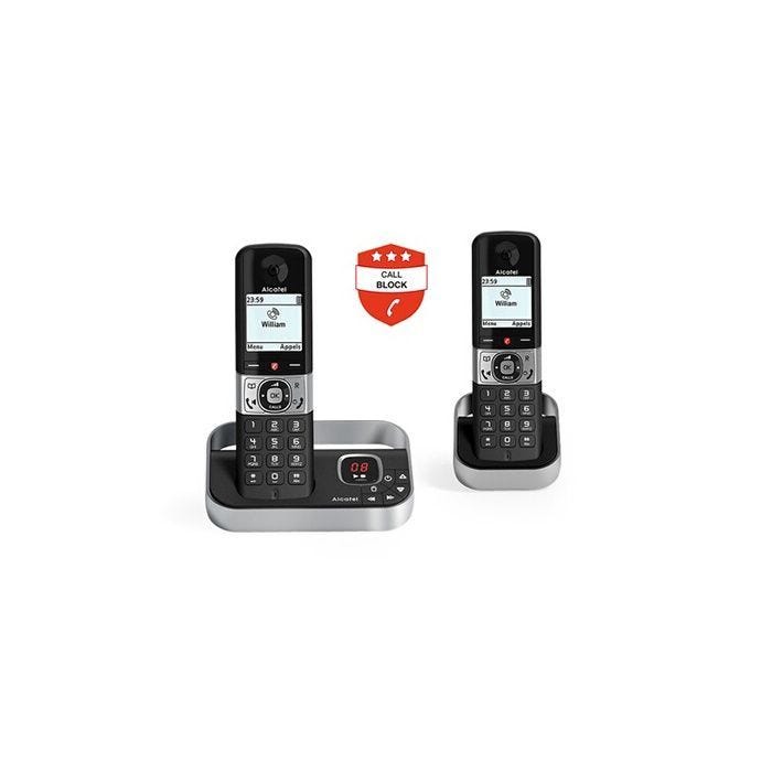 Pack DUO - Téléphones sans fil Alcatel F890 Voice Duo avec Blocage d'Appels Premium – Répondeur intégré – Téléphonie sénior