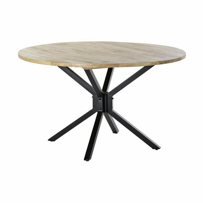Table de salle à manger - Noir - Métal - Bois de manguier