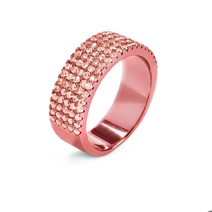 Bague femme - Folli Follie - 3R16S038RS-52 - Argenté - Élégante - Pierre précieuse rose