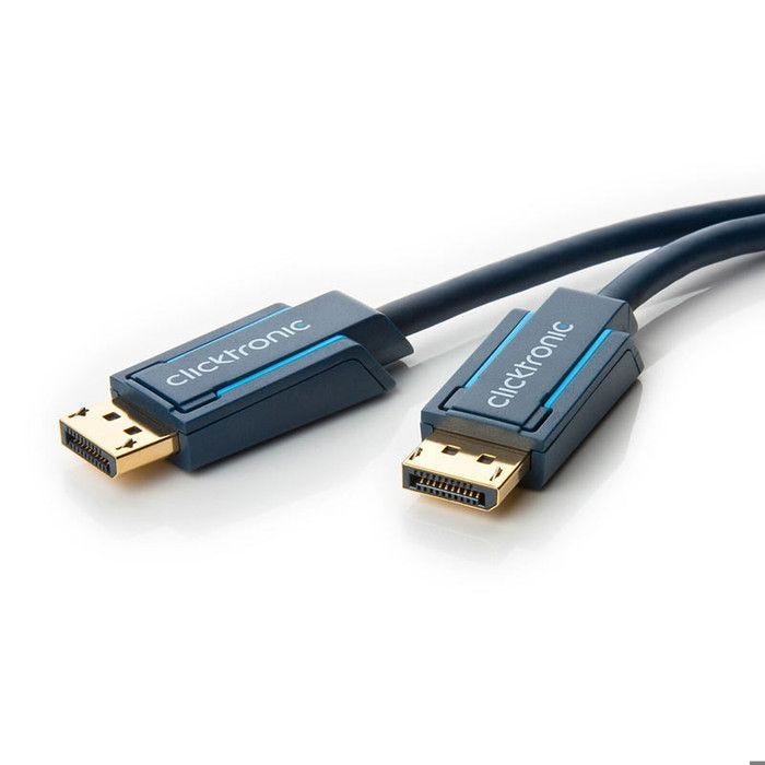 Câble DisplayPort - ClickTronic - 70712 - 3 m - Bleu - Double blindage - 10.8 Gbit/s