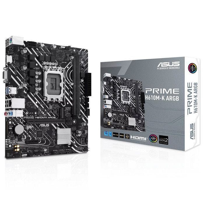 Carte mère - ASUS - PRIME H610M-K ARGB - Socket LGA1200 - Micro ATX - DDR4 SDRAM