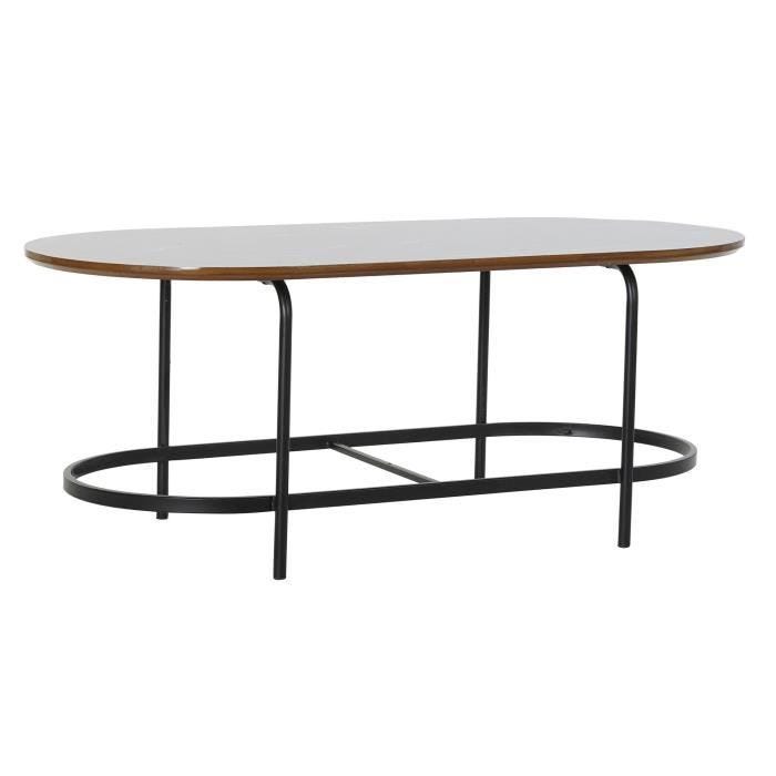 table de salle à manger bois verre fer (99.5 x 50 x 40 cm)