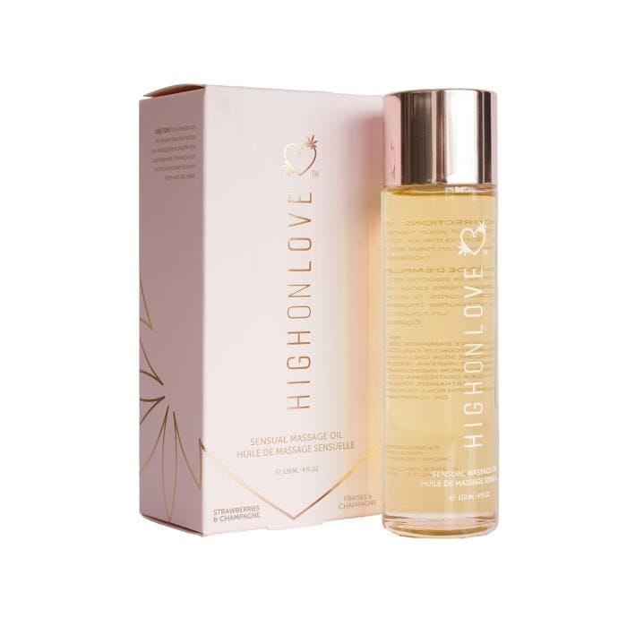Huile de Massage - Sensuel - Champagne/Fraise - Parfum Délicat - Dosage Simple - Non Collant