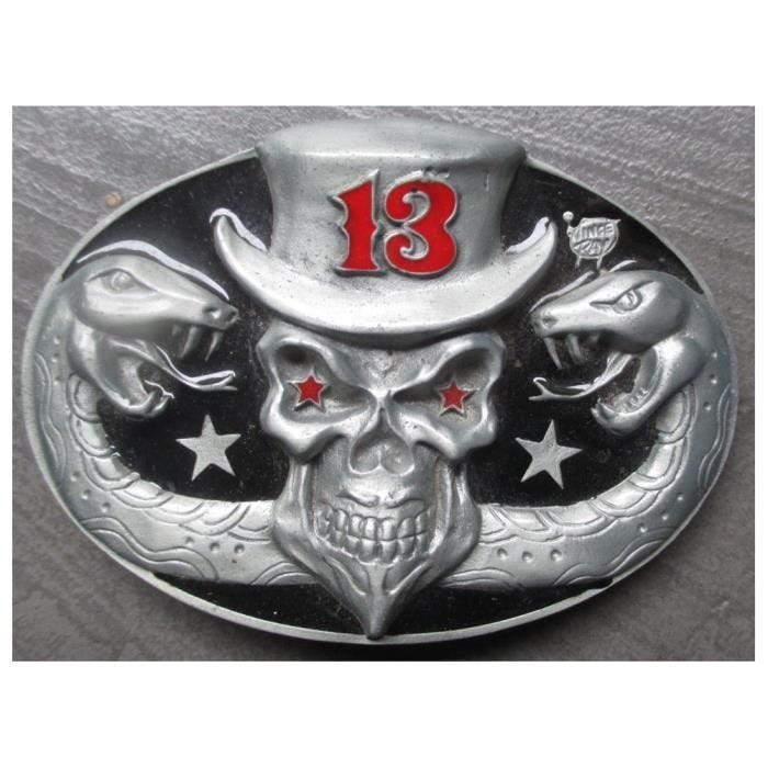 Boucle de ceinture Vince Ray Crane Chapeau 13 Serpent Rock - Adulte - Mixte - Bowling - 10,5x8cm - Style Rock