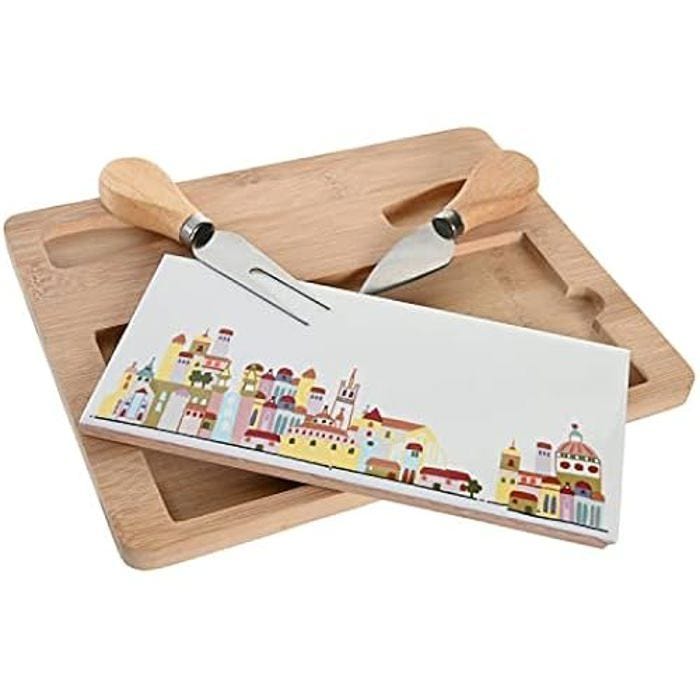 Set d'apéritif - DKD Home Decor - Multicolore - Grès - 24,5 x 20 x 1,2 cm - Intérieur