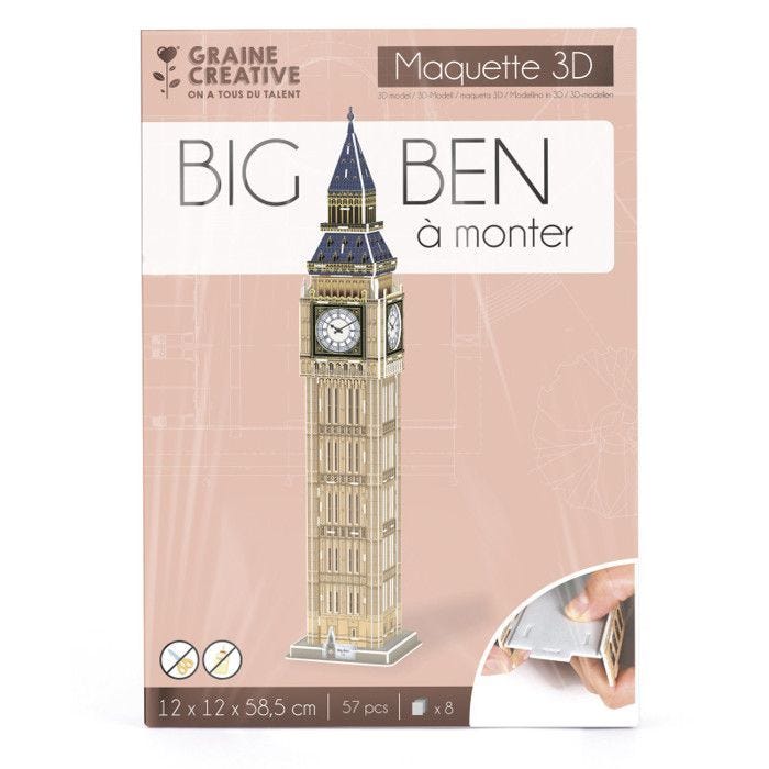Puzzle 3D Maquette Big Ben - Graine Creative On a Tous du Talent