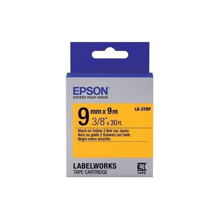 EPSON bande d'étiquettesLK-3YBP - Couleur pastel Noir/jaune