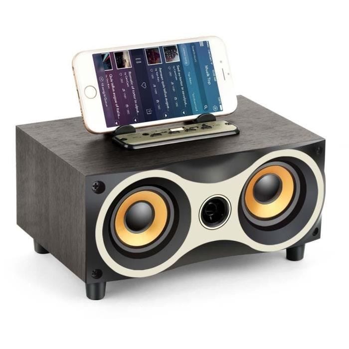 Enceinte Bluetooth - YONIS - Modèle en Bois - Autonomie 10h - Portée 10m - Fonction FM