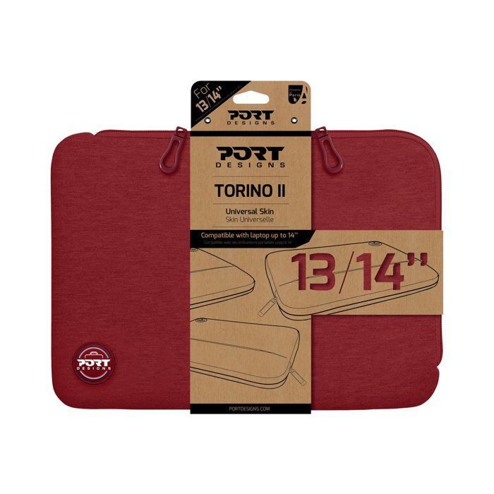 Housse d'ordinateur portable - PORT - Torino II - Rouge - 14 pouces - Synthétique