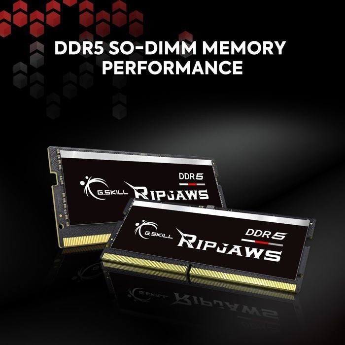 Mémoire RAM G.Skill RipJaws Series SO-DIMM 64 Go DDR5 5600 MHz CL40 - Kit Dual Channel