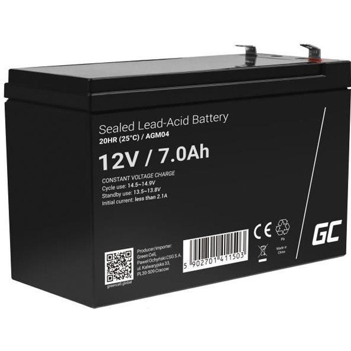 GreenCell® Rechargeable Batterie AGM 12V 7Ah accumulateur au Gel Plomb Cycles sans Entretien VRLA Battery