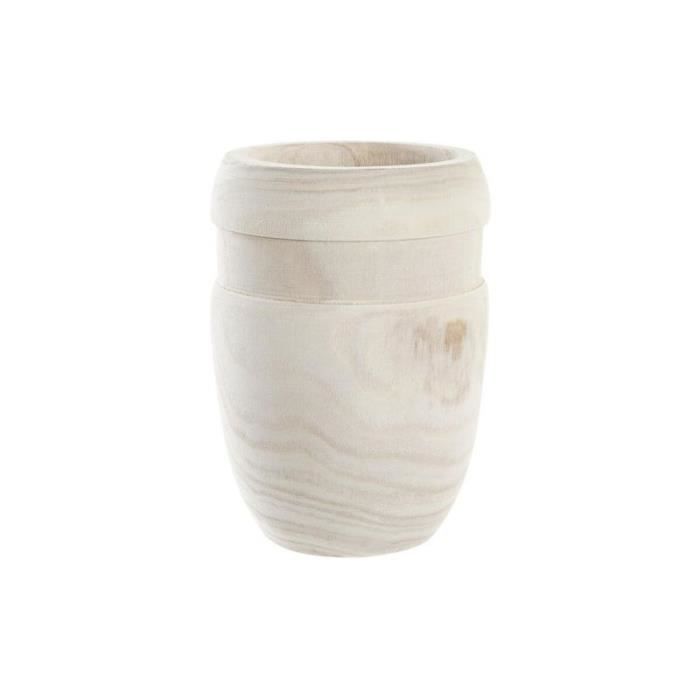 Cache-pot - DKD Home Decor - Marron - 15 x 15 x 20 cm - Design Boho - Finition Naturel