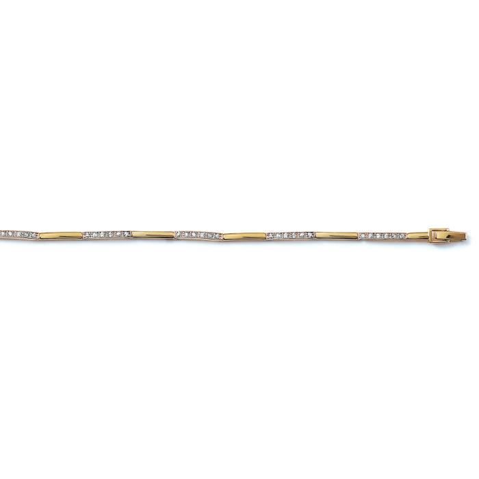 Bracelet femme - BRILLAXIS - Bracelet Brillaxis semi rigide orné de pierres - Couleur de la matière:Jaune Taille/Longueur:18 cm