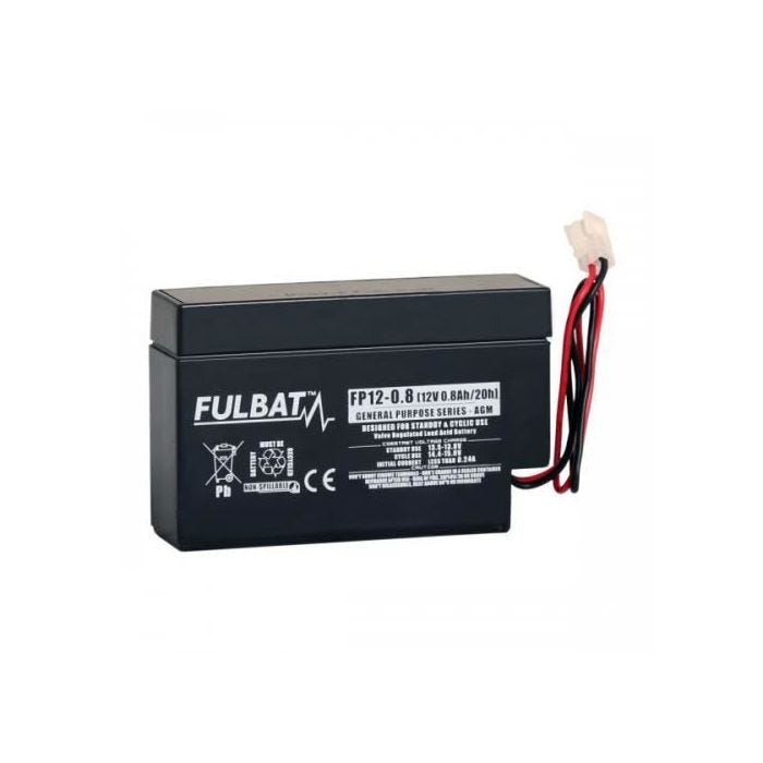 Batterie FULBAT AGM plomb étanche FP12-0.8 (JST) 12 volts 0,8 Amps