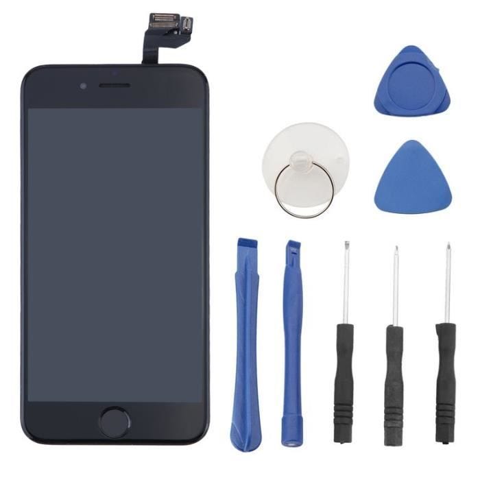 ECRAN IPHONE 6S NOIR LCD + VITRE TACTILE RETINA SUR CHASSIS