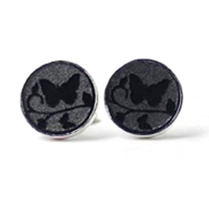 Boucles d'oreille - Demiim - Turis Papillon - Cuir - 1 cm - 925/1000