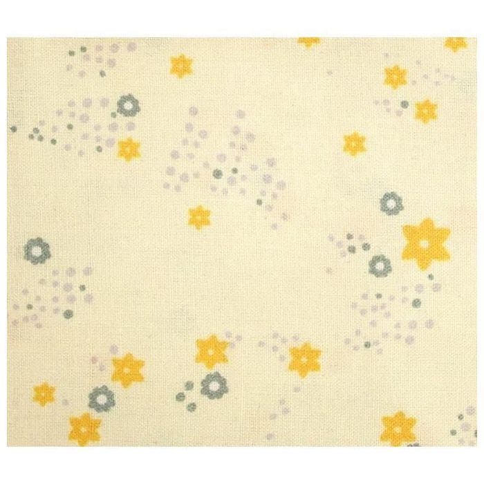 Coupon de tissu DIY - Fleur beige et jaune 50 x 140 cm - MegaCrea DIY Multicolore