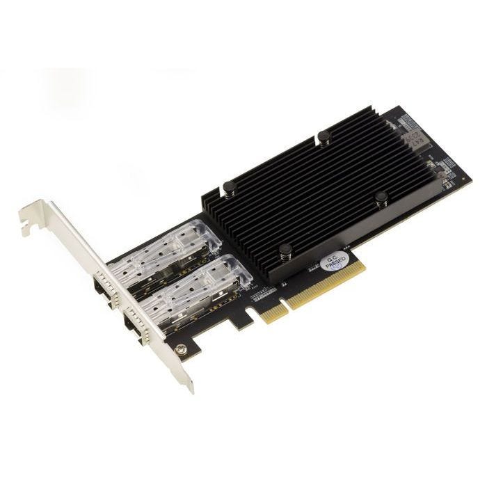 Carte contrôleur PCIe Réseau LAN Ethernet 2 ports 10G SFP+ et 25G SFP28 fibre avec chipset Intel E810